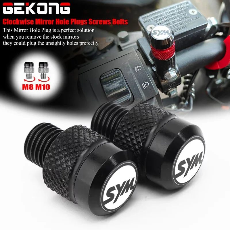 For SYM CRUISYM GTS 300 GTS 300i JOYMAX Z 125 250 300 Motorcycle Rearview Mirror Hole Plug Screw Bolts Cover Caps CNC Aluminum