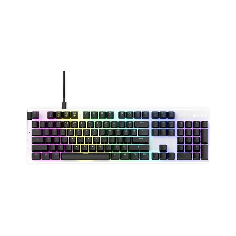 

Hot Selling NZXT FUNCTION RGB Esports Game Mechanical Wired Keyboard with Keyboard Holder White Keyboard