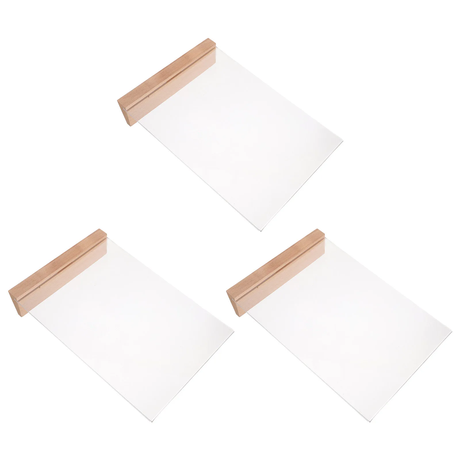 Support de panneau en acrylique Transparent, Base en bois en forme de L, présentoir de Menu de Table A4, 12,18x8,25 pouces, autoportant élégant, 3 pièces