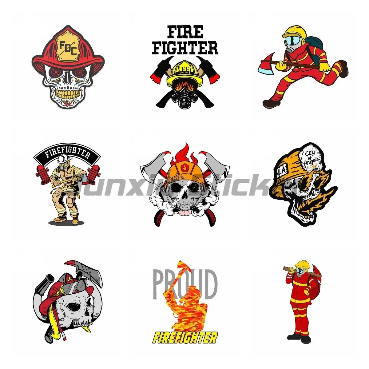 

Firefighter Car Stickers Occlusion Scratch Decal Waterproof Vinyl Material Suitable for Van RV