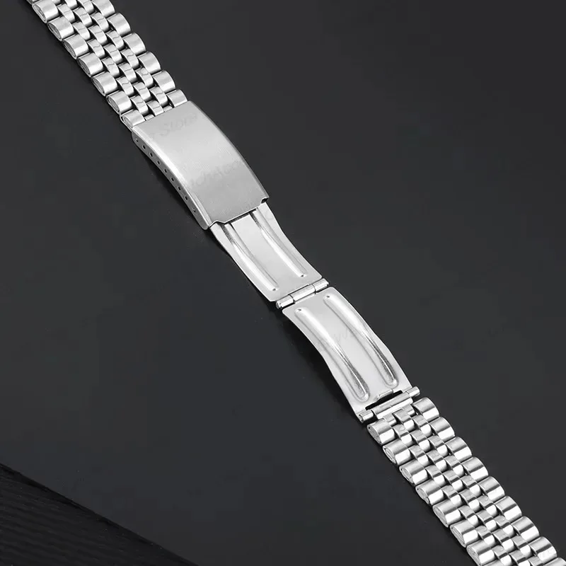 Universal Watch Strap 12mm 14mm 16mm 18mm 20mm 22mm Stainless Steel Watch Band Men Women Bracelet Folding Buckle Loop Wristbelts