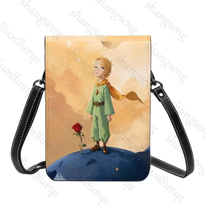 Sacs alertes onaux de dessin animé animé animé pour femmes, initiés par le petit prince, sac à bandoulière pour téléphone portable, sac à main pour fille, portefeuilles