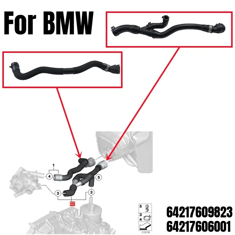 64217609823 64217606001 Engine Thermostat Oil Cooler Heater Core Hose For MINI R55 R56 R57 R58 R59 R60 CLUBMAN COUNTRYMAN COUPE