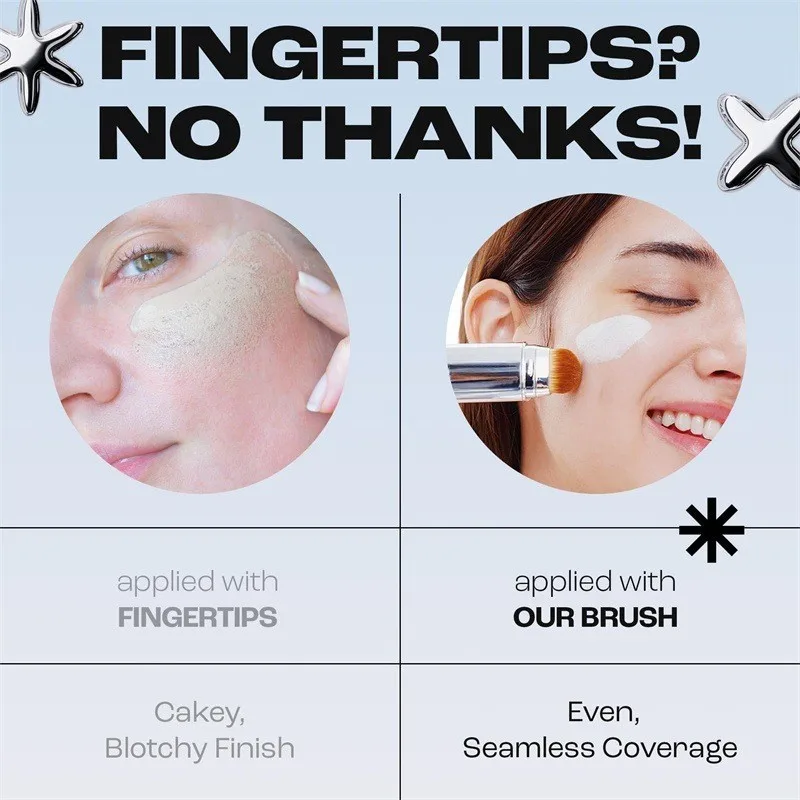 2-em-1 mudando fundação vara líquido leve base hidratante corretivo de alta cobertura natural nude fundação vara