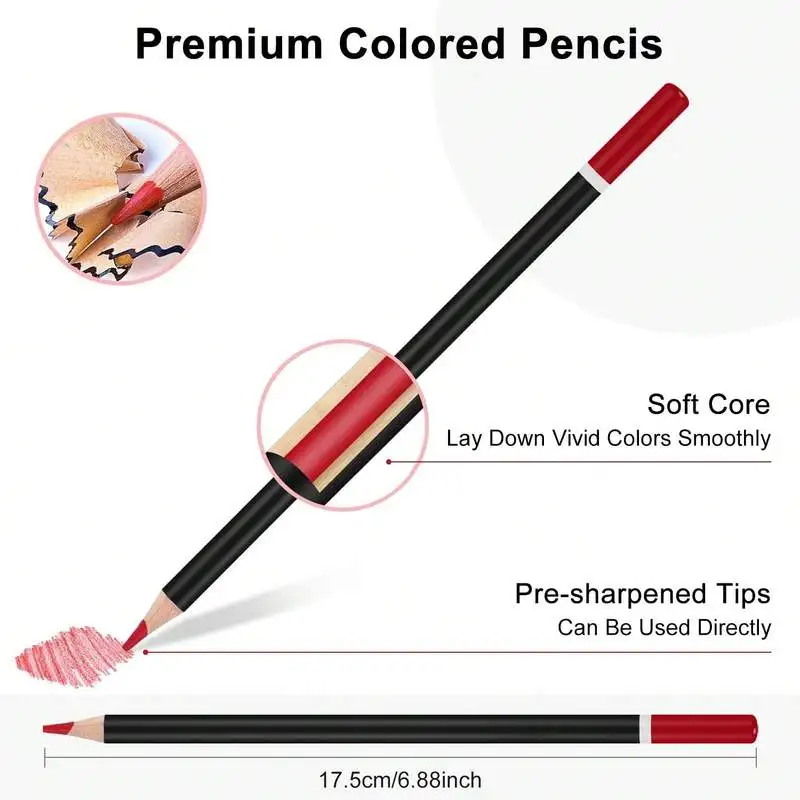 72 Count Colored Pencils for Adult Coloring Books,Soft Core,Ideal for Drawing Blending Shading,Color Pencils Set Gift for Adults