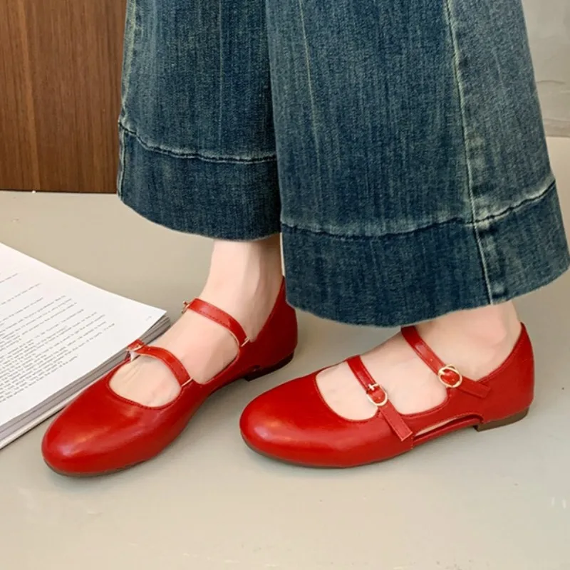 

Женские балетки на плоской подошве, модные сандалии с пряжкой, женские летние кроссовки на мелкой подошве, новинка 2025, брендовая обувь, платье, Zapatillas Mujer