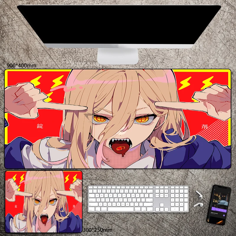 

Power 400x900 Extra Large Anime Girl Mouse Pad Gamer Computer Keyboard Table Desk Mat Gaming Accessories Kawaii Comic Mousepad