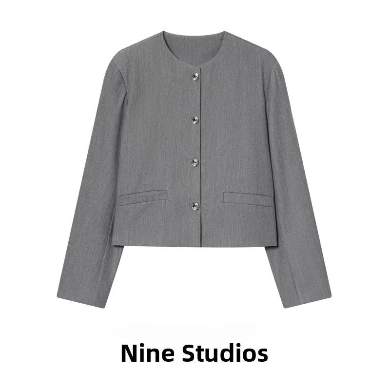 

Casual Long Sve round Ne ort Coat Jaet Women's Faion European Sle Button Closure Other Material Ladies Coat