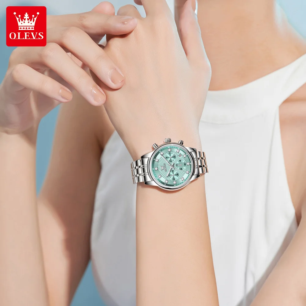 OLEVS 3669 Womens Watch Original Fashion Elegant Brand Quartz Watch Waterproof Luminous Quartz Date Watch For Women With Box