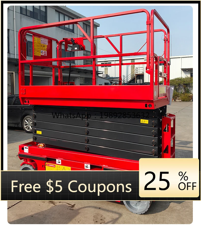 AB  Hand-Pushed Mini Storage Ladder Machine Small Lifting Platform Mobile Hydraulic Scissor Electric