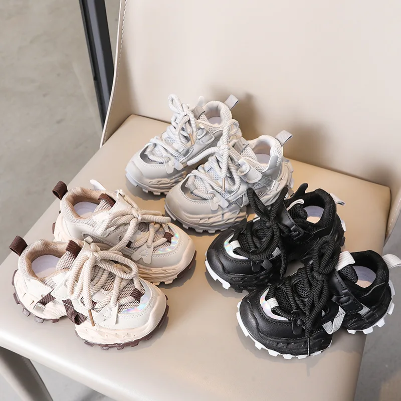 2026 New Autumn Children Shoes For Boys Mesh Breathable Kids Sport Shoes Non-slip Fashion Toddler Girls Sneakers Size 21-30