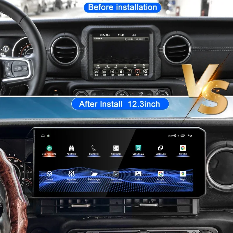 for Wrangler JL 2018-2022 12.3-inch Android 14 Car Radio Multimedia Player Navigation Stereo Carplay Android Auto