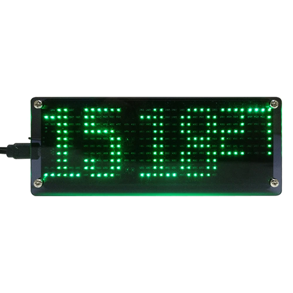 Image of DIY LED Dot Matrix Clock Kit Digitale elektronische Uhr Lötübung Projekt Fertigungskomponenten mit USB-Stromkabel