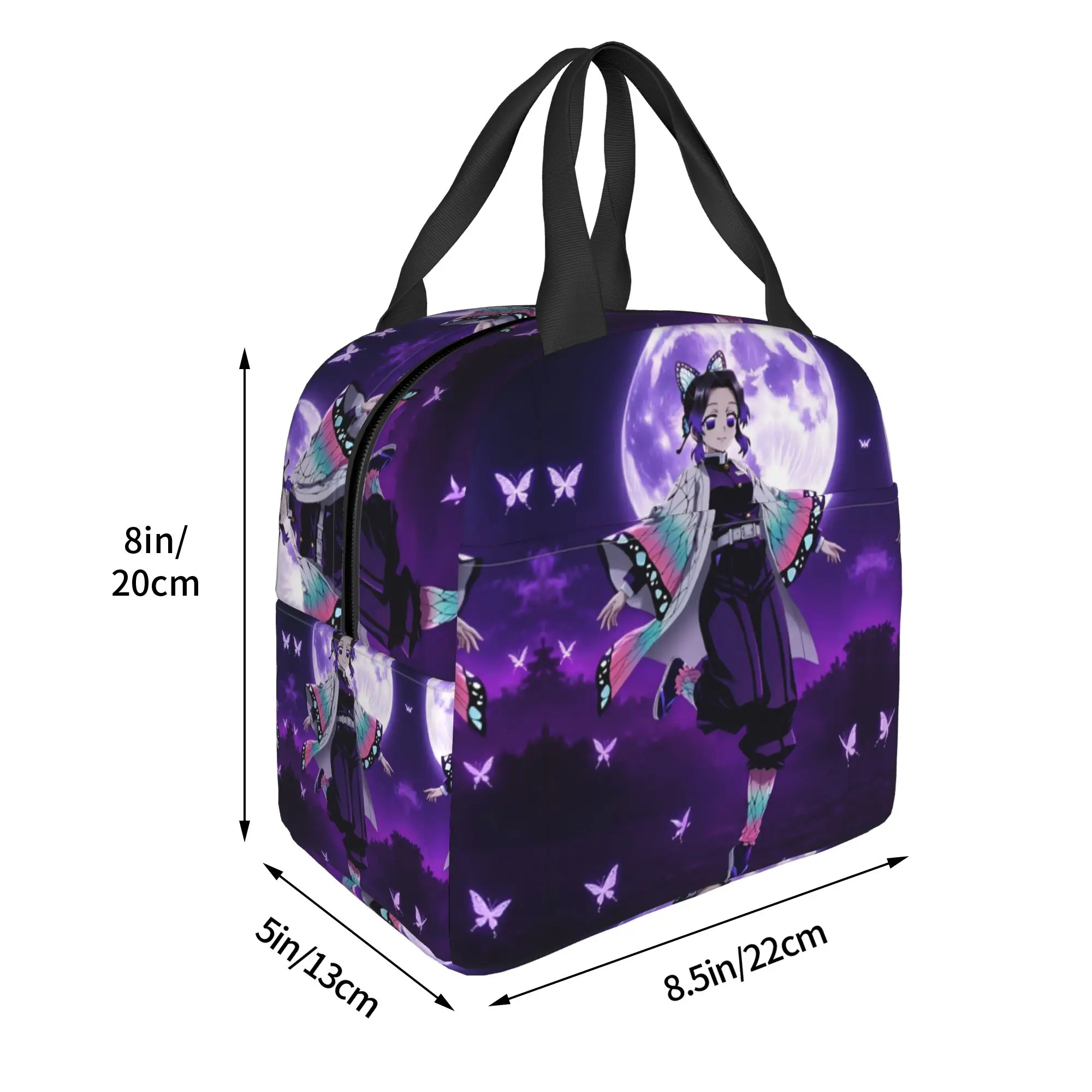 Custom Demon Slayers Thermal Insulated Lunch Bag Kichijoji Shinobu Portable Lunch Tote Work School Travel Multifunction Food Box view 3