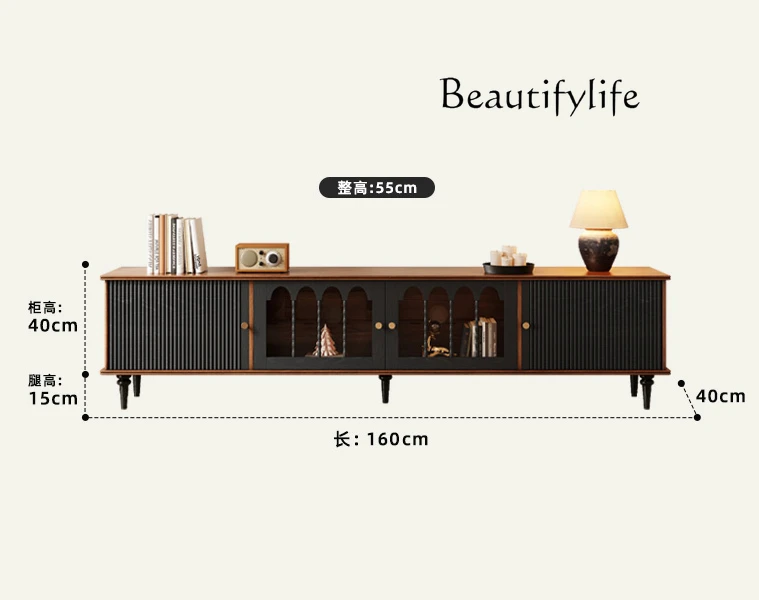 

Medieval solid wood TV cabinet, living room storage locker, French retro high-end cabinet