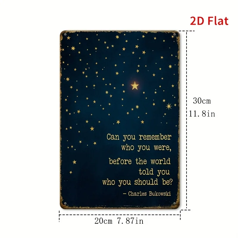 2D Flat - [2D Plane]A 2D Retro Tin Sign Measuring 8X12 Inches, Titled 