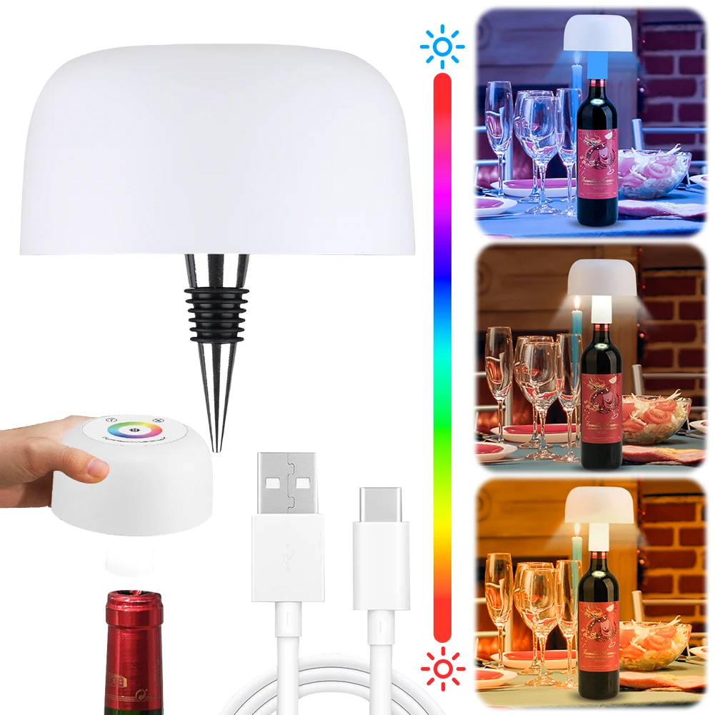 Wine Bottle LED Rechargeable Timing Portable Cordless Table Lamp Touch Dimmable Pridola Bottle Lamp for Home Bar Cafe Decor