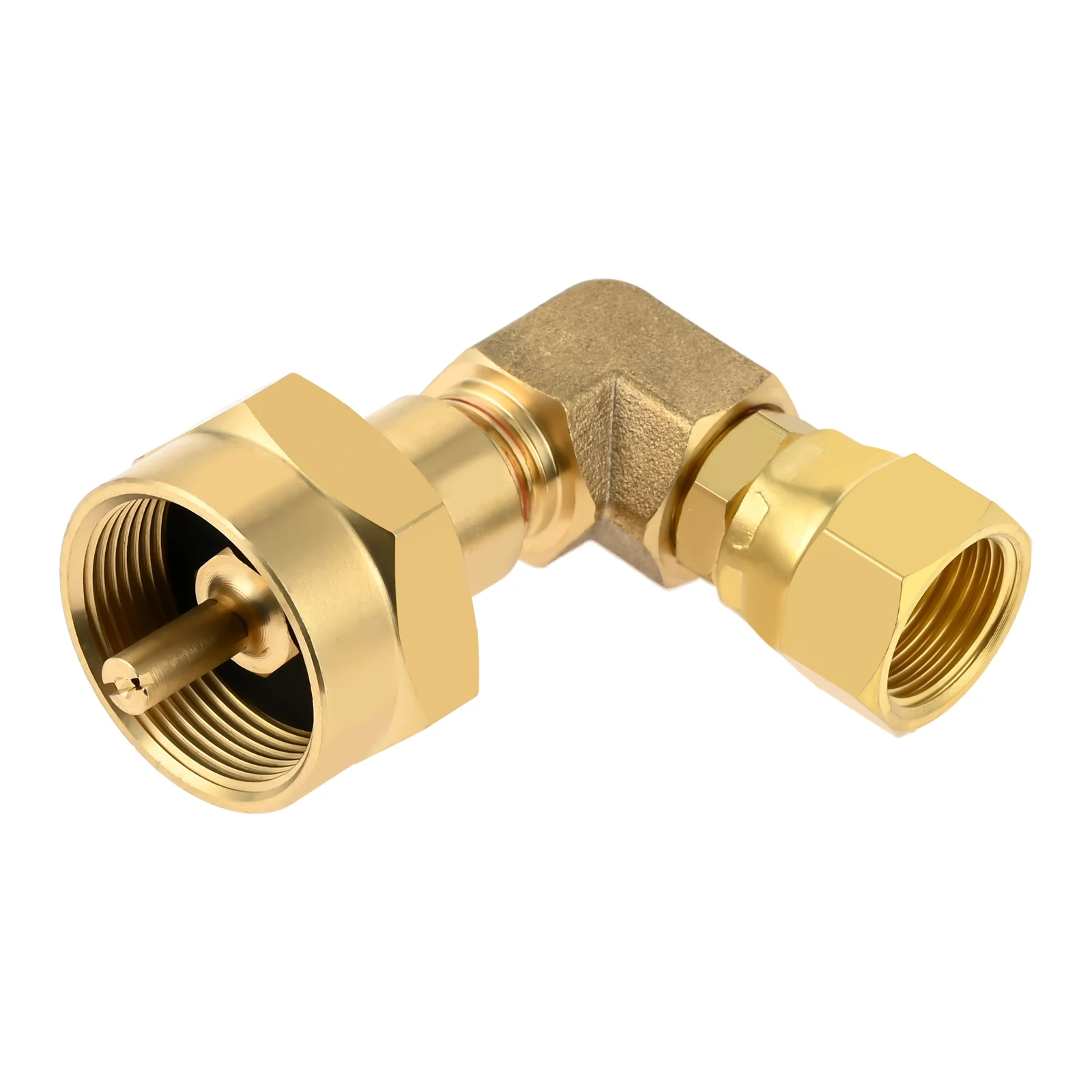 Brass 1LB One Pound Propane Gas Torch Burner Elbow Converter Adapter 3/8" Swivel SAE Flare Female Regulator Connection 90 Degree