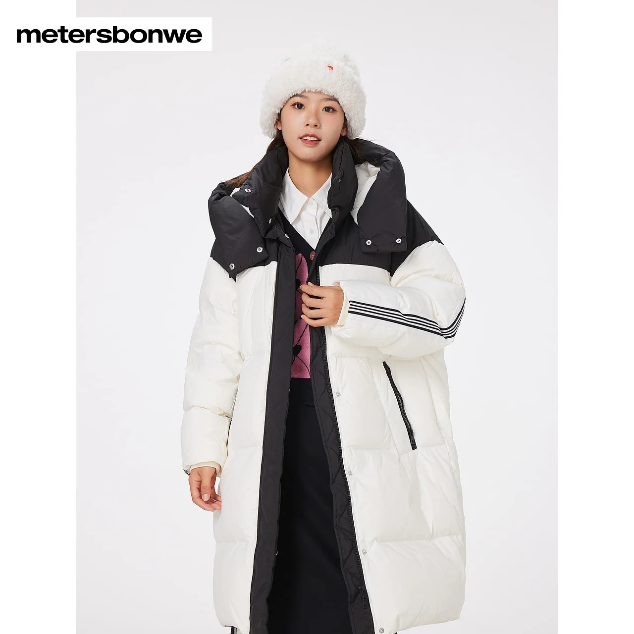 Metersbonwe Long Hooded Down Jacket Puffer Women Thick Winter Parker Coat Ladies New Fashion Warm Jackets Casual  Outerwear