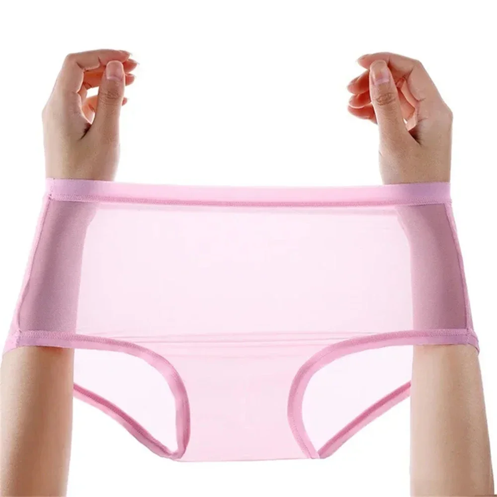 Women Full Transparent Underwear Solid Color Fashion Cozy Briefs Perspective Sexy Lingerie Female Erotic Panties Fast Shipping