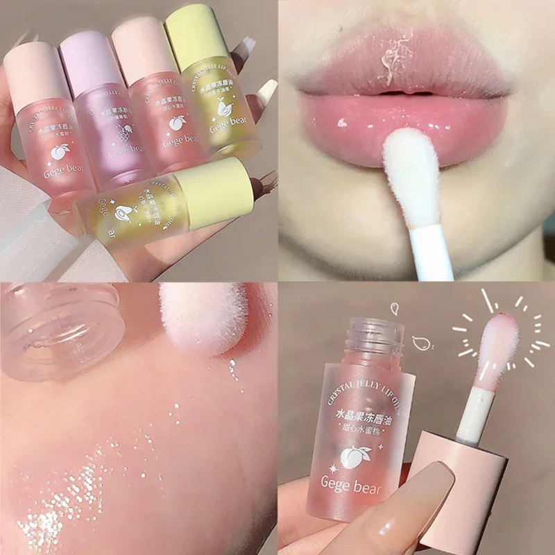 Kristall Gelee Lip Oil Hydrating Plumping Lip Mantel für Lippenstift Feuchtigkeitsspendende Anti-rissbildung Nähren Lip Plumper Serum Lippen Pflege