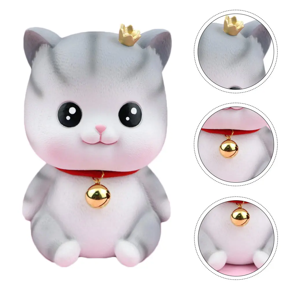 

Vinyl Money Pot Cute Kitten Design Small Change Container for Desk Living Room Decor Exquisite Craft Kids Saving Habit Gift