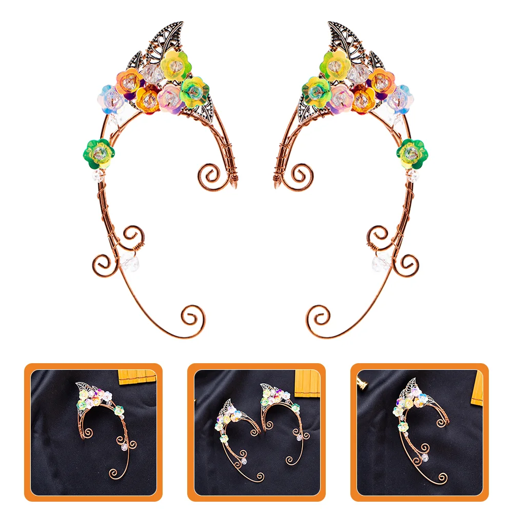 

Color Ears for Women Clip on Earrings Cuff Fairy Copper Cuffs Non Piercing