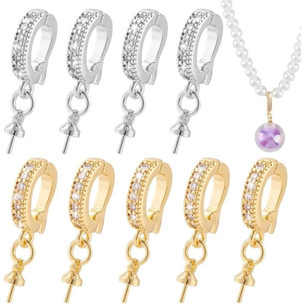 

Латунные 10 шт., застежки-коротник для ожерелья, набор для изготовления застежек-лобстеров со стразами