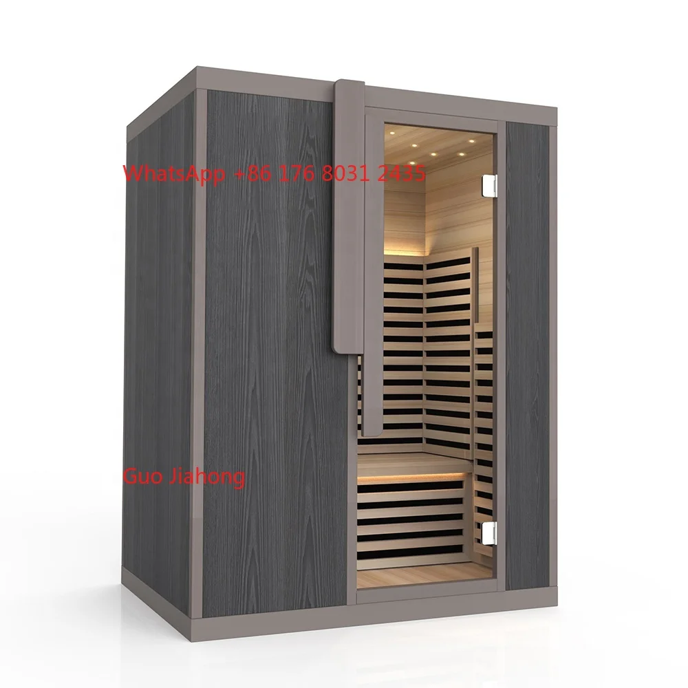 

Modern Design 2 Person Red Cedar Sauna Computer Control Panel 2.2kw Dry Steam Solid Wood Premium Sauna Room