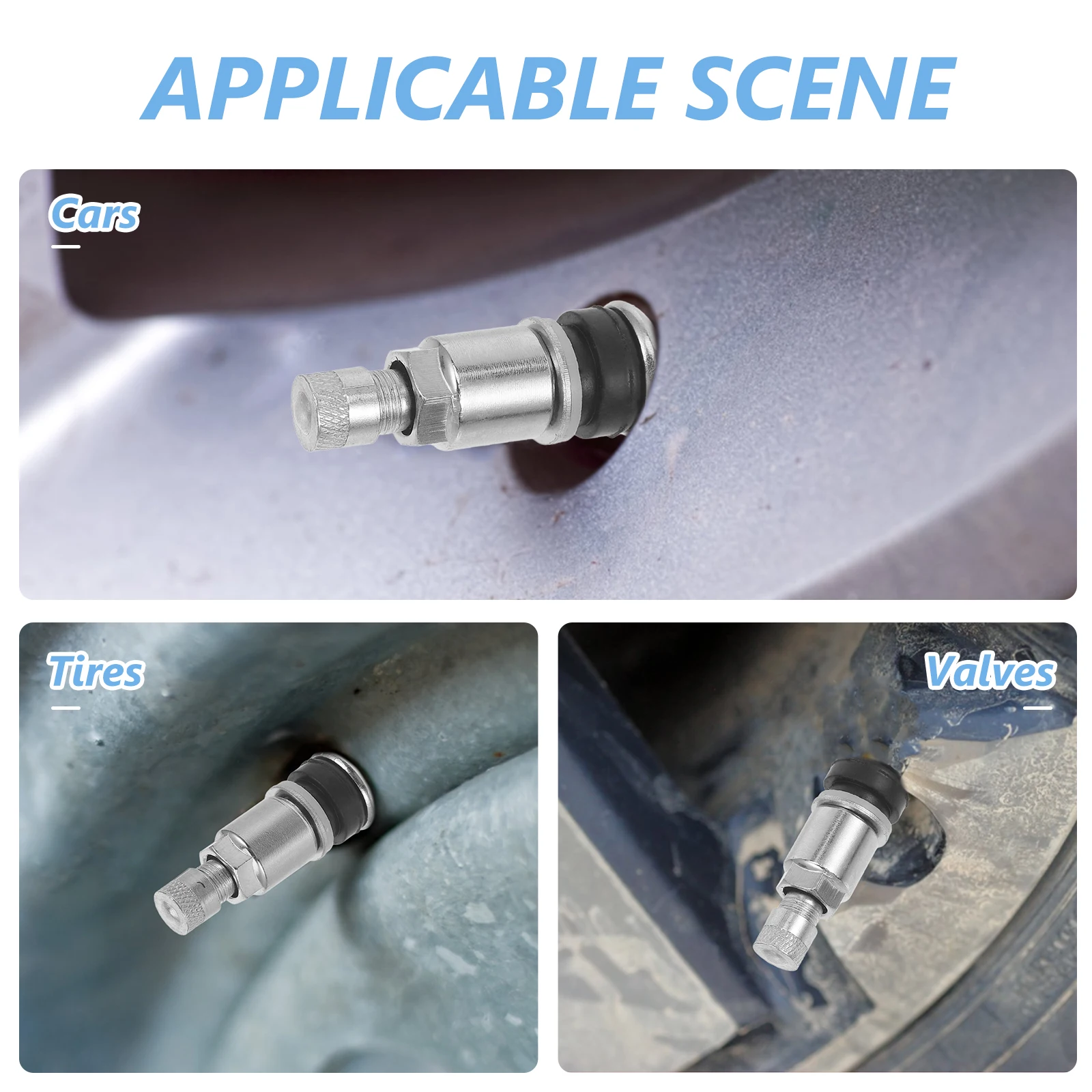 

12pcs Tire Vacuum Tubeless Car Tire Valve Stem Replacement Tpms Valve Stem Durable Leak-Proof For Vehicles Bike Light Compatible