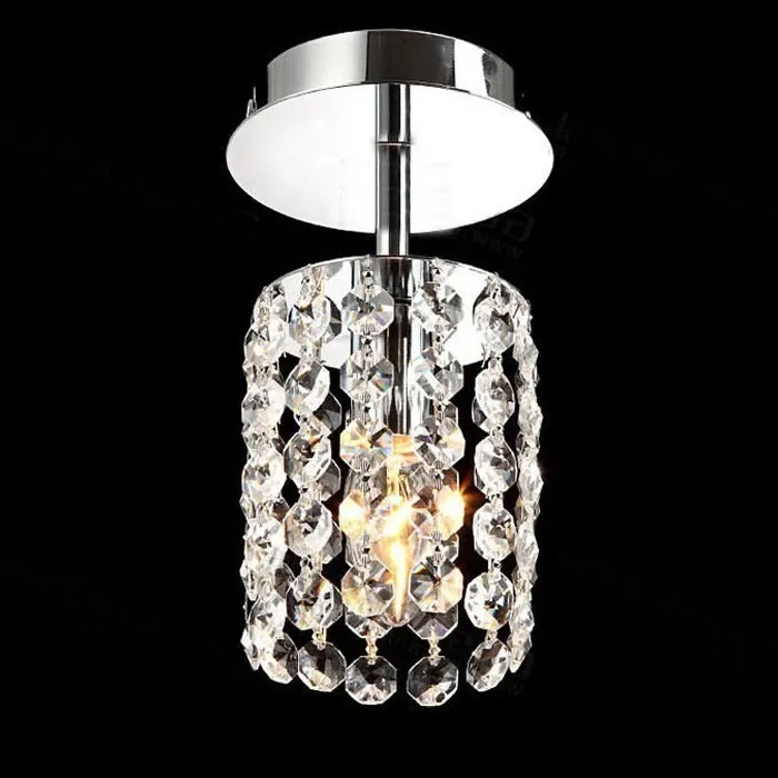 Imagem -05 - Lâmpada do Teto de Cristal para Decoração do Corredor Hardware Led Clear Octogonal Beads E14 Lâmpada Iluminação Moderno Minimalista k9