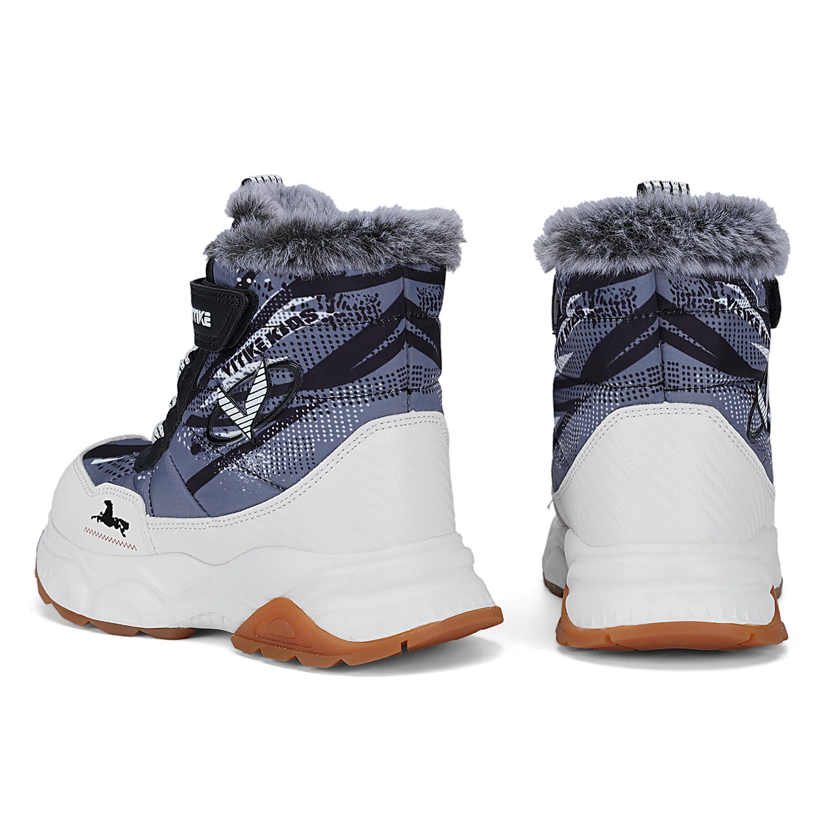Kids Hiking Boots Outdoor Walking Climbing Antiskid Sneaker Comfortable Snow Shoes with Steel Buckle Sole for Boys And Girls