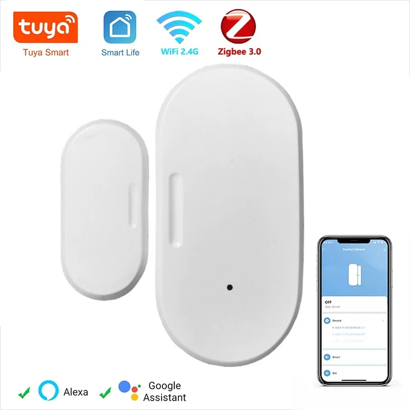 

Zigbee Door And Window Magnetic Sensor Smart Home Open Close Detector Smartlife App Control Notification With Alexa Google Home