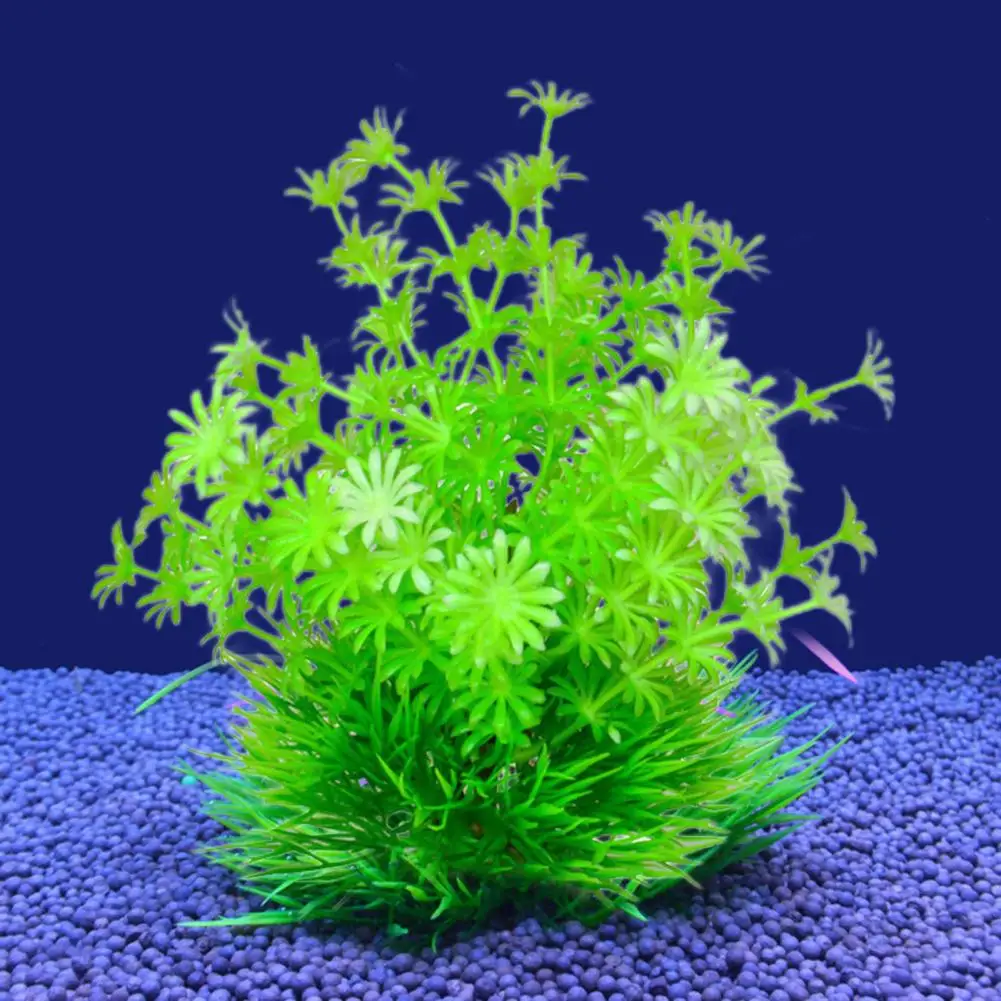 Fade-resistant Aquarium Decoration Eco-friendly Realistic Artificial Water Plant Fish Tank Decoration Sturdy Base Odorless