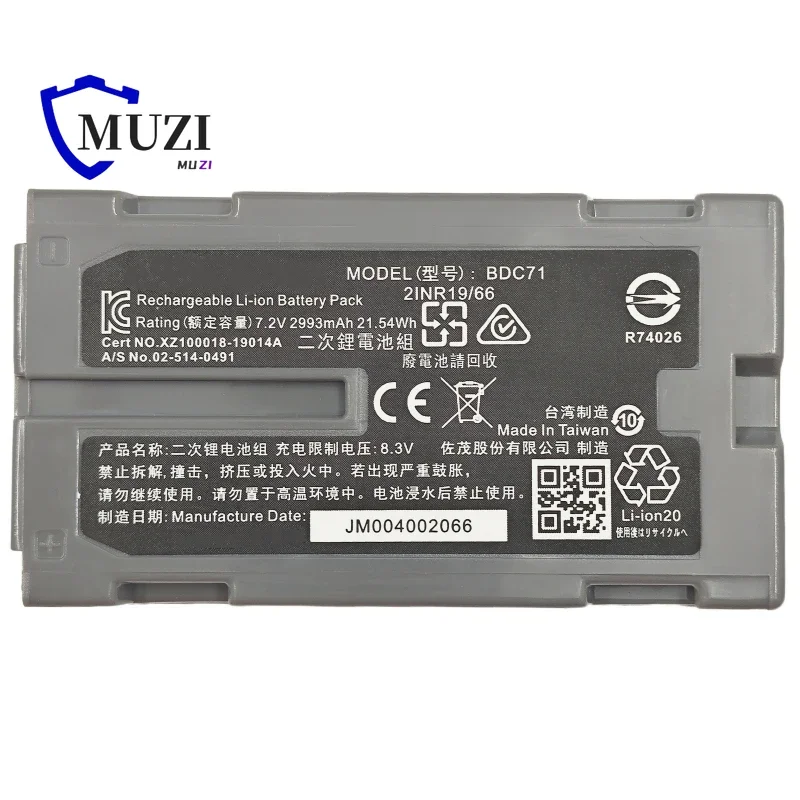 10pcs Brand New BDC71 Rechargeable Battery for Top GM52 Total Station 7.2V High Quality BDC71 2993mAh Li-ion Battery