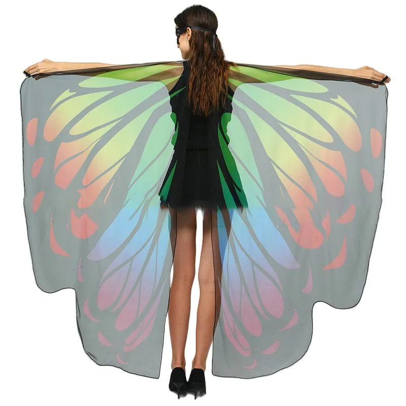 

1PC Colorful Butterfly Mesh Shawl Belly Dance Props Halloween Costumes Cosplay Party Carnival Decor Butterfly Wings