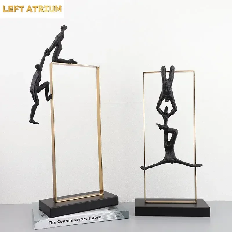 Bungee Jumping Extreme Athlete Figures Sculpture Climbing Character Resins Statue Abstract Crafts Desk Decoration Ornaments