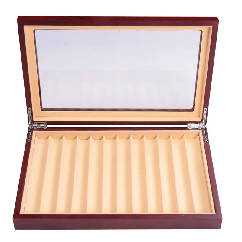 12 Slots Wood Pen Display Box Pen Fountain Storage Box Wood Showcase Organizer