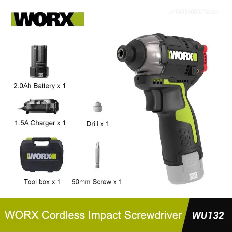 

WORX Cordless Impact Screwdriver WU132 140Nm 12V 3300rpm Brushless Motor Adjust Torque Maintenance Power Tools Electric Drill