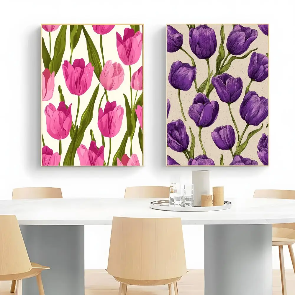 Casual Fashion Soft Gorgeous Tulipa ART Poster Wall Art Print Decorative Mural Home Decor Gift Unframed