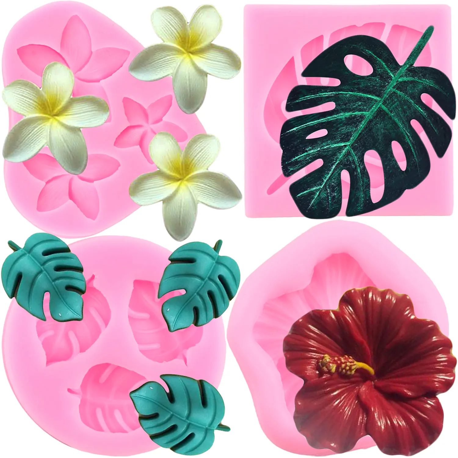 Tropikalny liść kwiat silikonowe formy Plumeria kwiat kremówka formy ciasto dekorowanie cukierki formy żywiczne czekoladowe formy Gumpaste