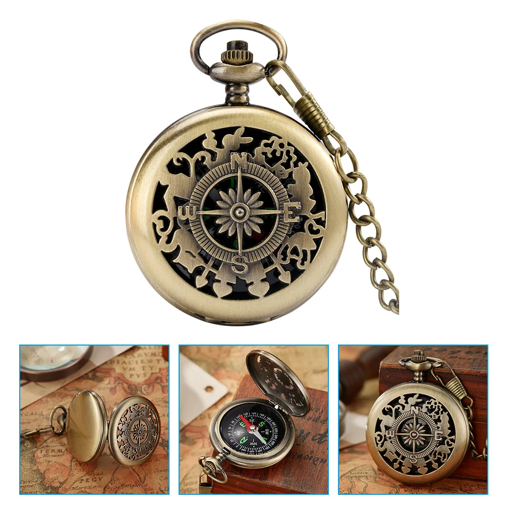 

1 set 1 Set Vintage Alloy Pocket Compass Portable Metal Compass For Hiking Camping Hunting Navigation Small Lightweight Accurate
