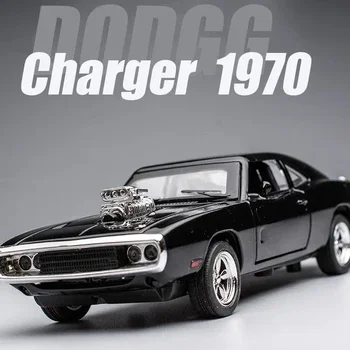 1:32 CHARGER 1970 Car Model Diecast Simulation Pull Back Sound and Lights Vehicles Model Toys Collection Ornament Children Gifts