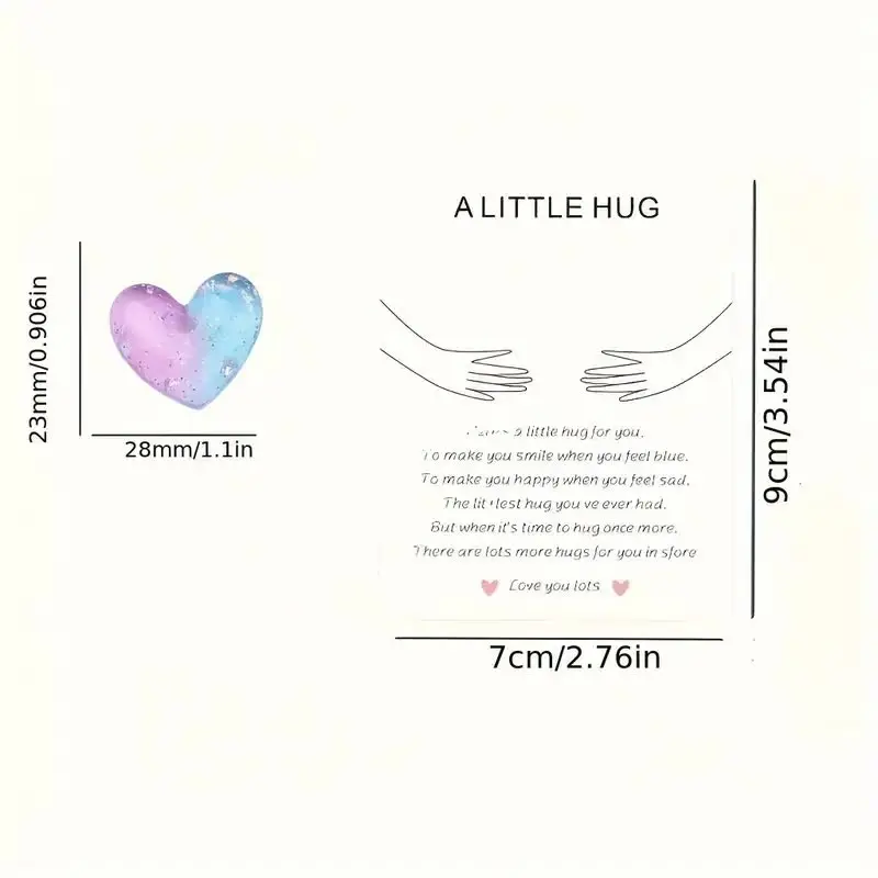 Romántico abrazo de bolsillo de corazón de Resina: tarjeta de felicitación sorprendente, perfecta para fomentar ocasiones especiales, perfecta para