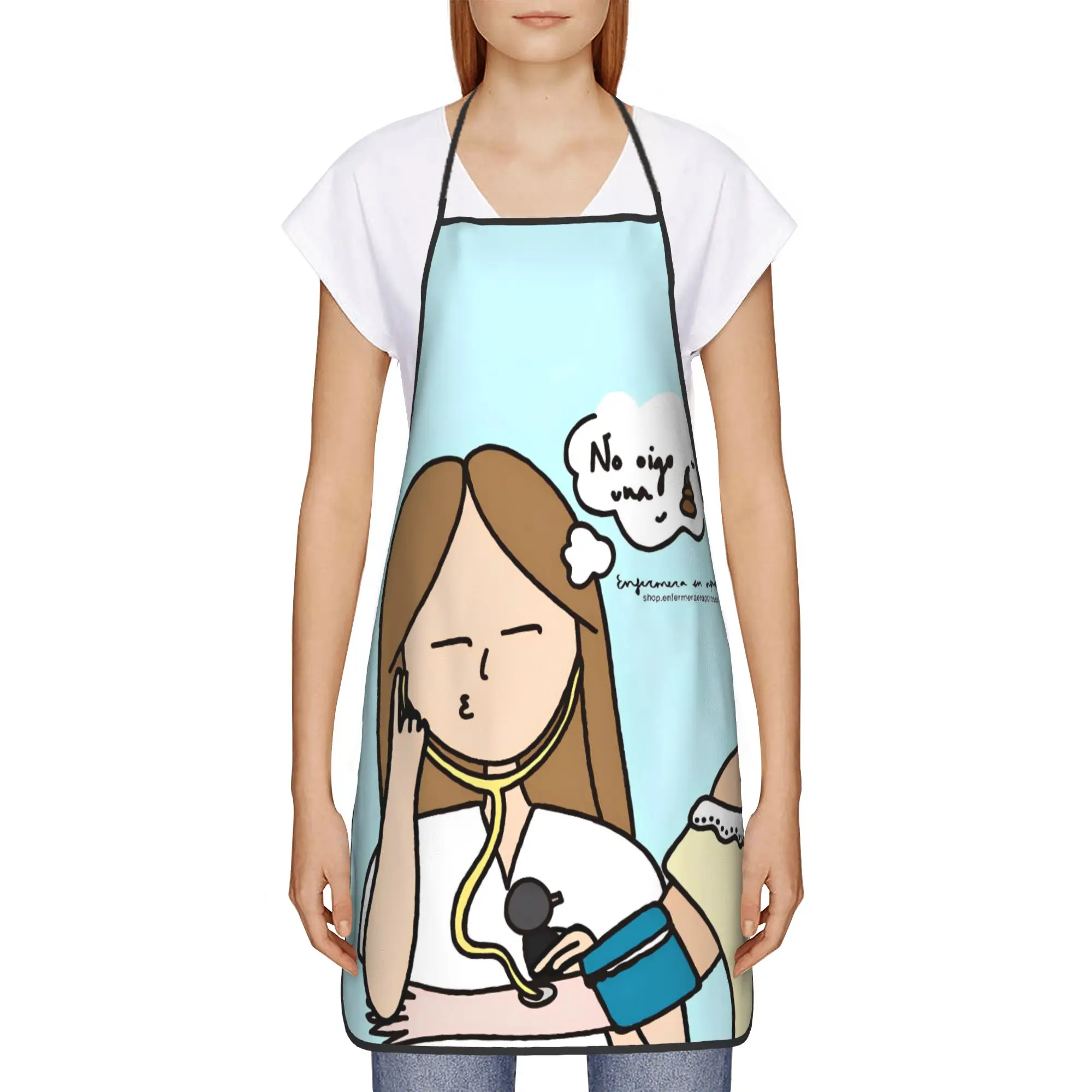 

Nurse Medical Equipment Apron Enfermera En Apuros Cleaning Fashion Kitchen Accessories Manicure Restraunt Aprons without Pocket