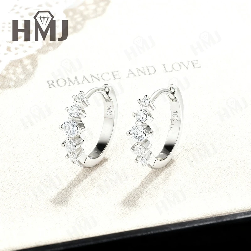 

Round Cut Moissanite Earrings S925 10K 14K 18K Gold Classic Fine Jewelry Wedding Gift for Bride Wife Anniversary Present