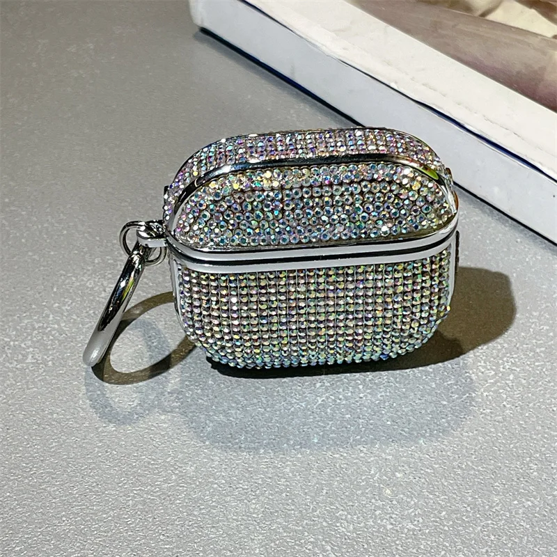 Deluxe Plated Sparkling Diamond Bluetooth Headphone Case for AirPods Pro3 Pro2 th Gen 1 2 3 4 Keychain Shockproof Earphone Cover