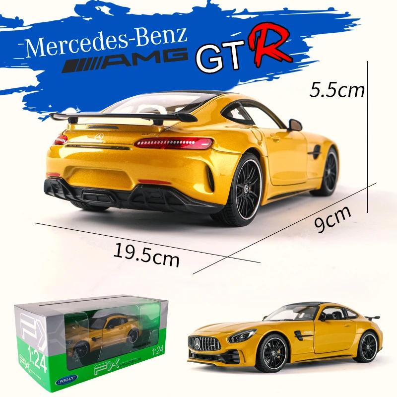 Welly 1:24 Mercedes Benz AMG GT R  car alloy car model simulation car decoration collection gift toy Die casting model boy toy