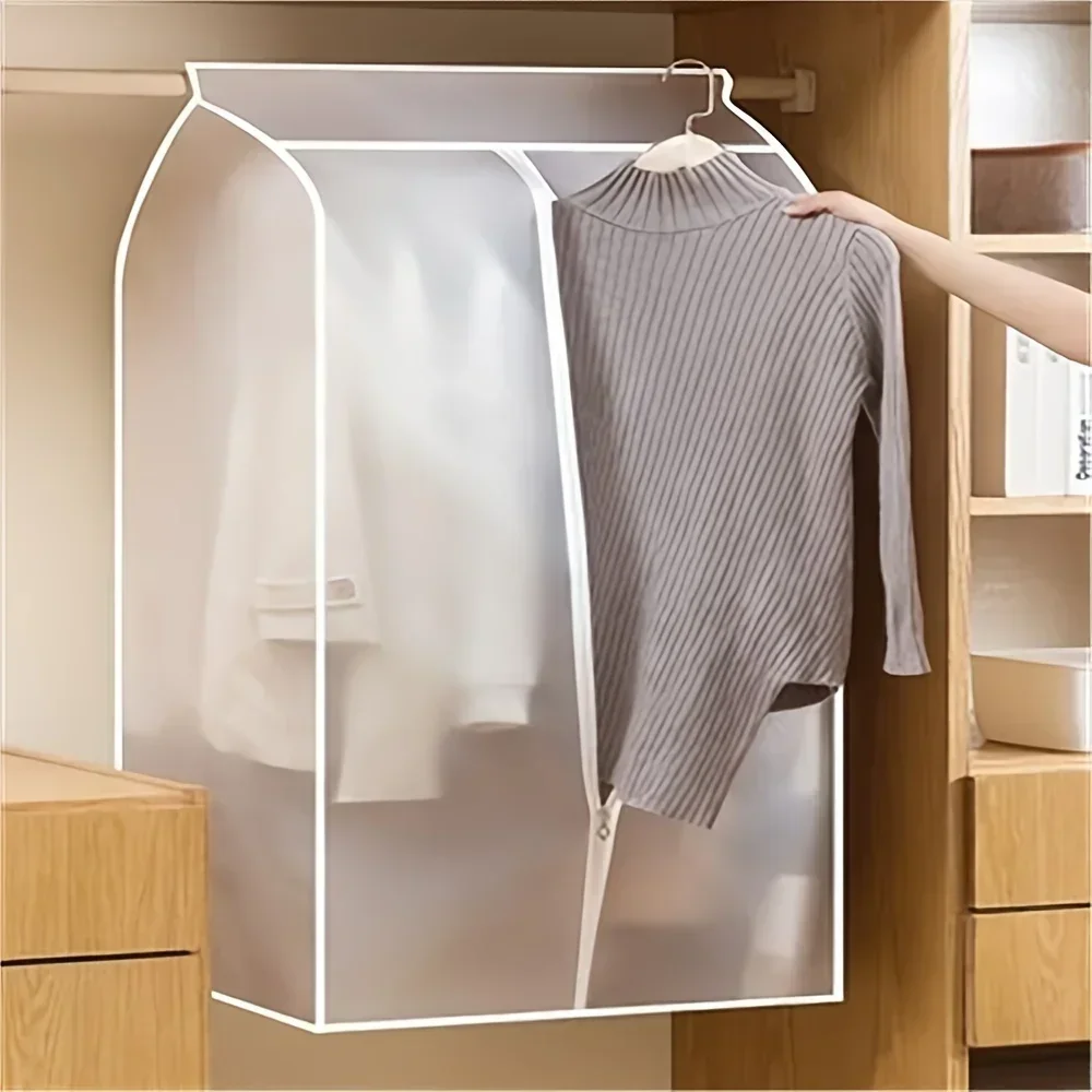 Garment Clothes Cover Protector, Lightweight Closet Storage Bags Translucent Dustproof Waterproof Hanging Clothing Storage Bag