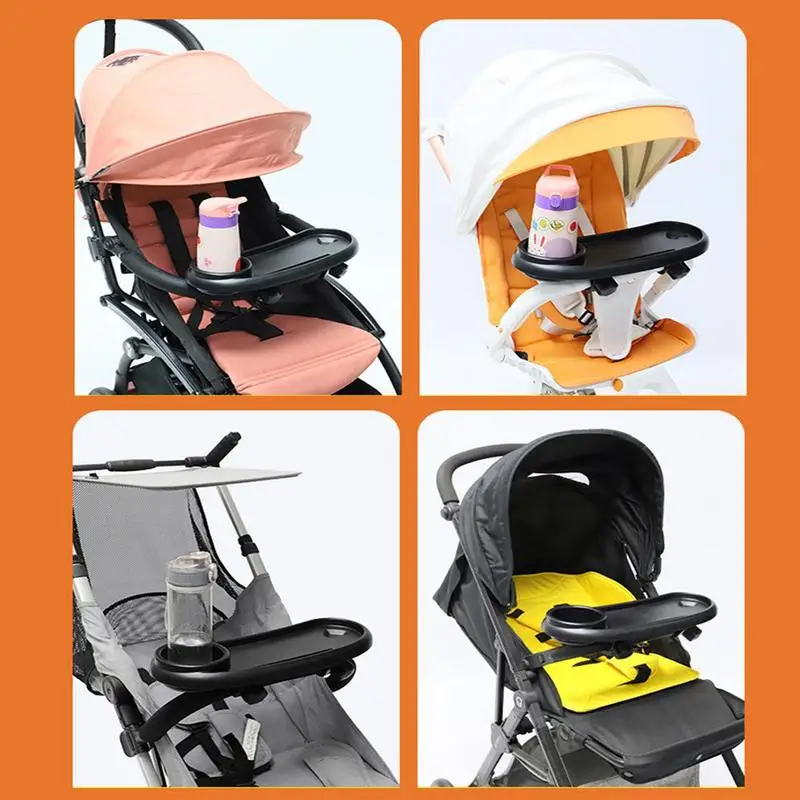 Bebê Stroller Placa de Jantar com Suporte para Copo, Acessórios Infantis, Bandeja Snack, Criança, Meninas, Meninos Titular Garrafa De Leite, Clipe Antiderrapante